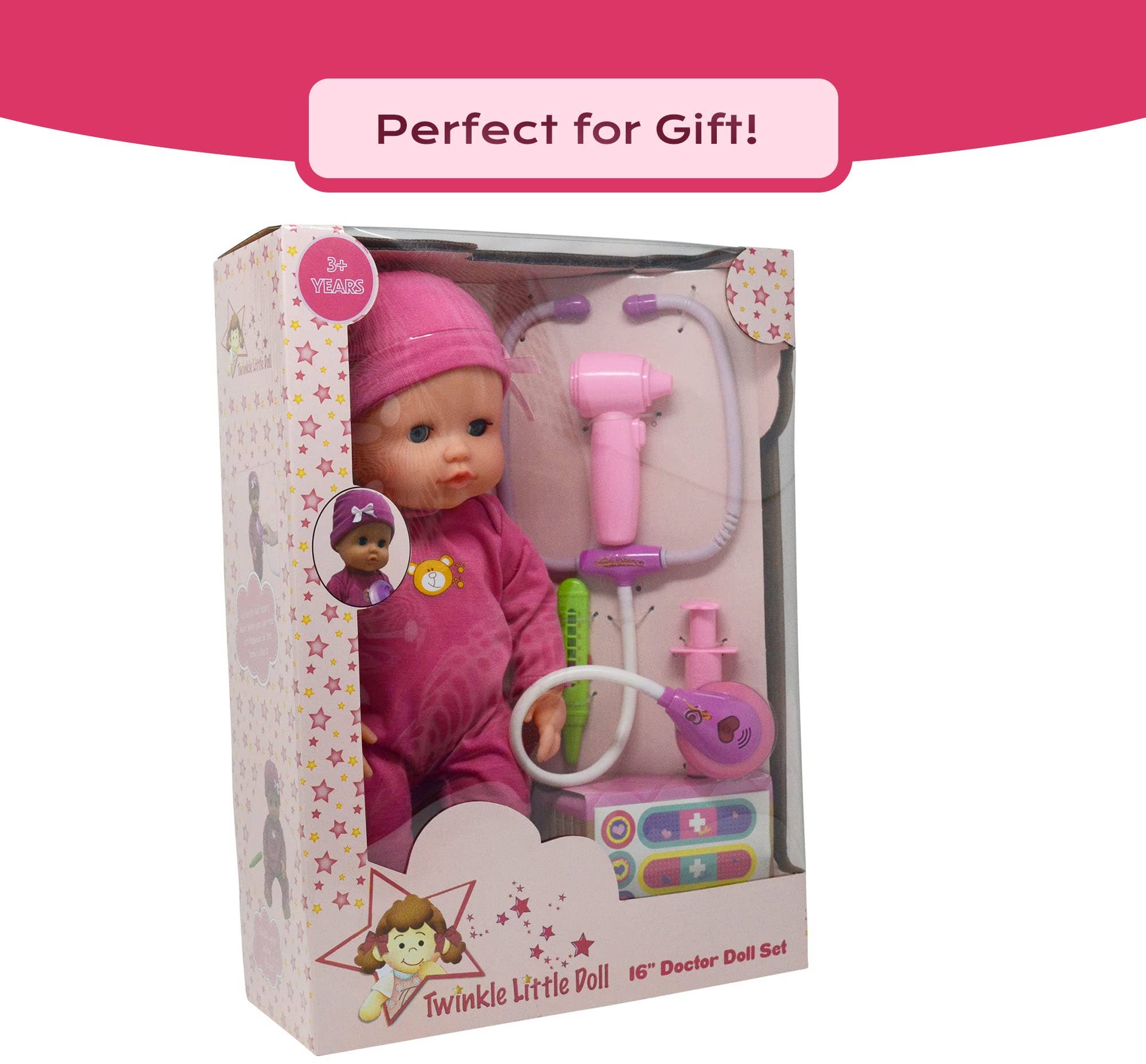 The New York Doll Collection - Wholesale Doll Accessory Kit - Kids - Interactive 16” Baby Doll Toy Doctor Kit Set for Kids – Pink6