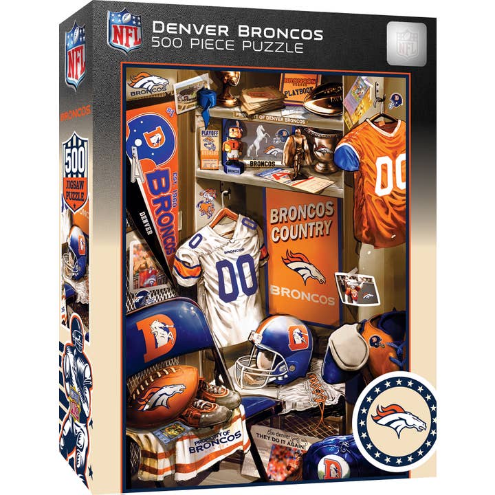 Denver Broncos - Casse-tête de 500 pièces pour vestiaires pour la vente par Masterpieces Puzzles