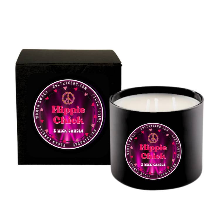 HIPPIE CHICK VEGAN CANDLE for wholesale by SULTRY CLUB CANDLES