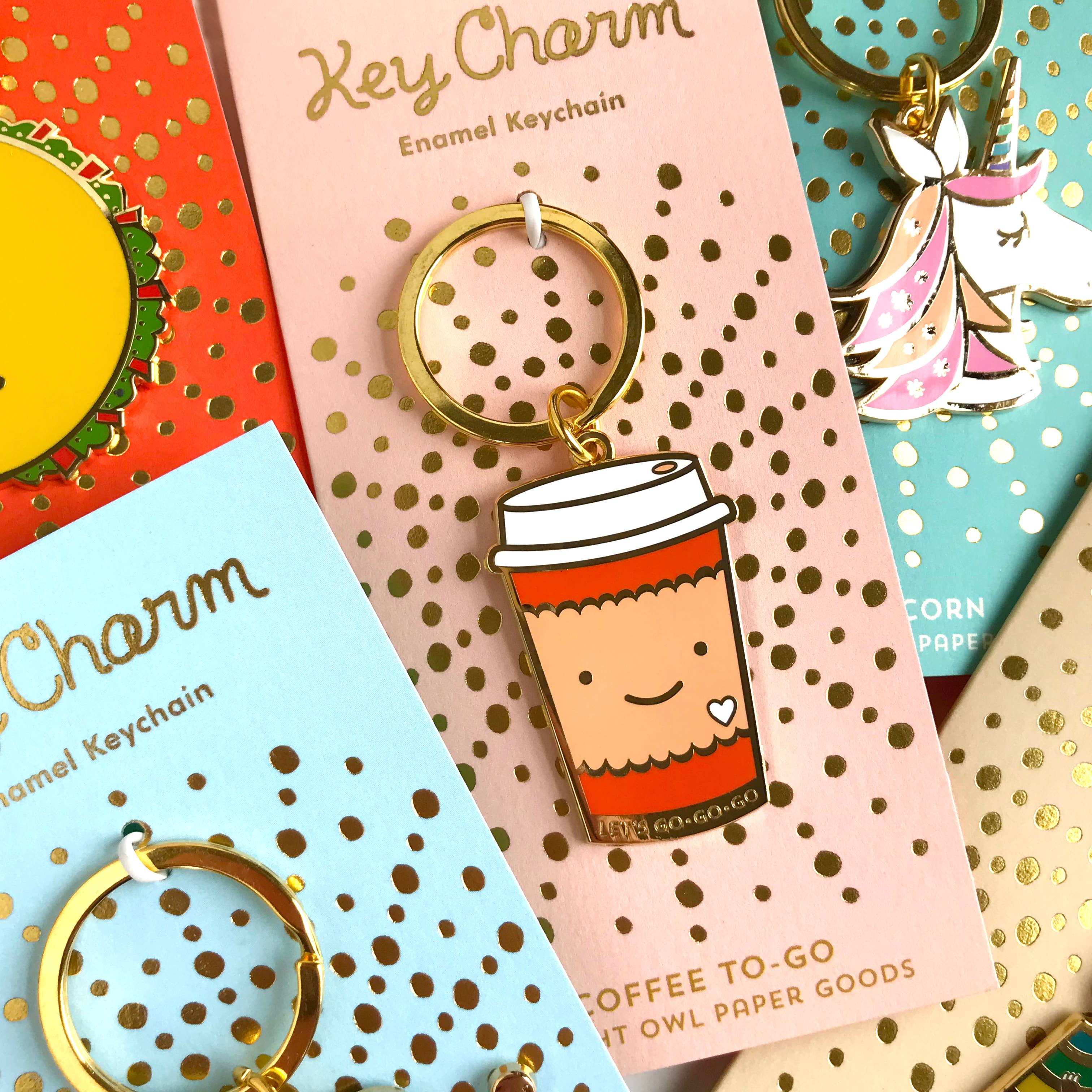 Night Owl Paper Goods - Wholesale Keychain – Women's - Unicorn Enamel Keychain6