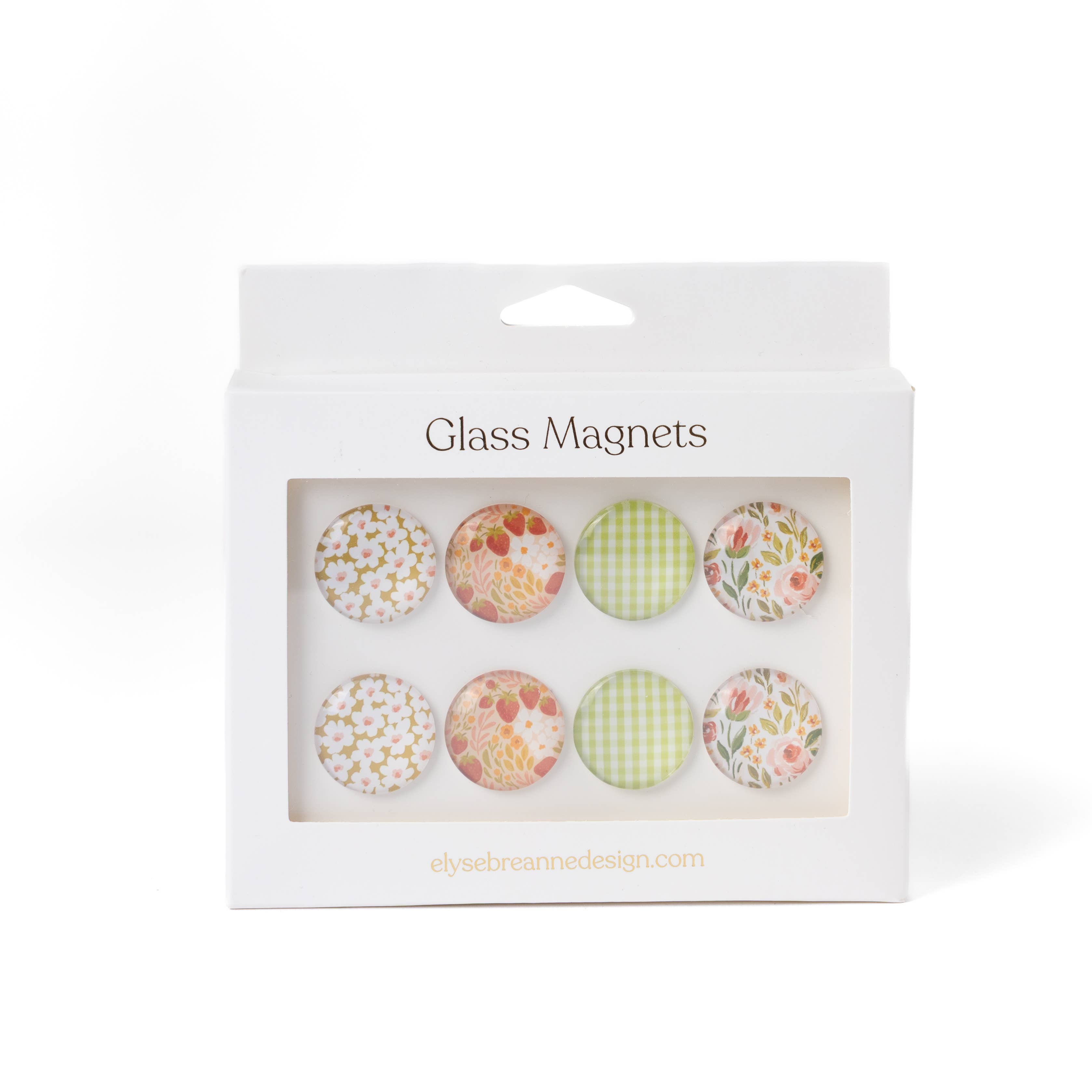 Elyse Breanne Design - Wholesale Magnet - Glass Magnets, Box Set of 8 Floral Magnets0