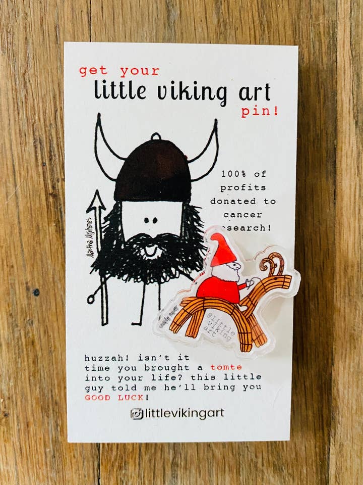 petite épingle Tomte pour la vente par Little Viking Art