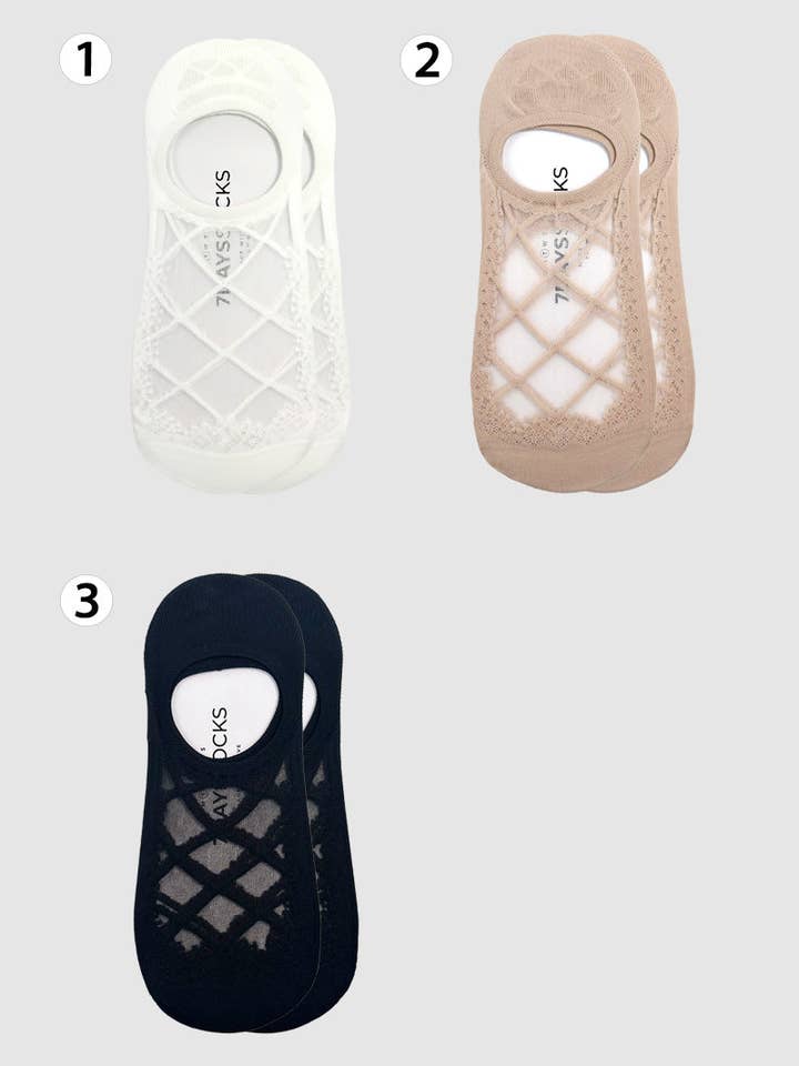 Women's No Show See-Through Lace Darling Socks for wholesale by 7DAYSSOCKS