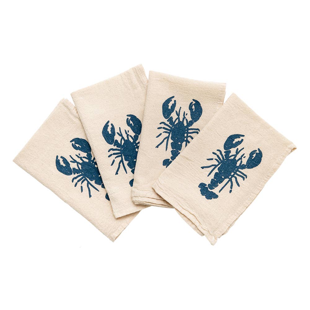 Cinder + Salt - Wholesale Dinner & Cloth Napkin - Blue Lobster Cloth Napkins - set of 4
