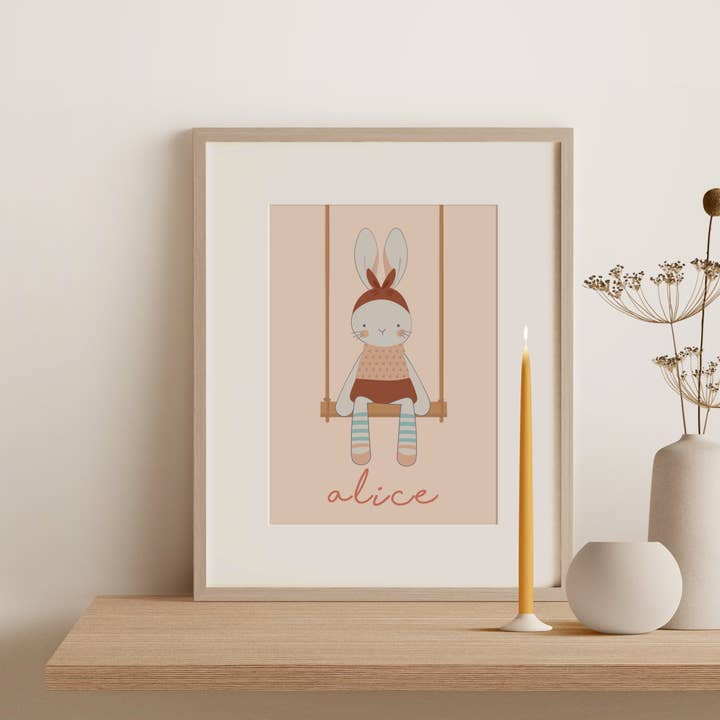 Personalised Bunny Print for wholesale by Folk + Nest™