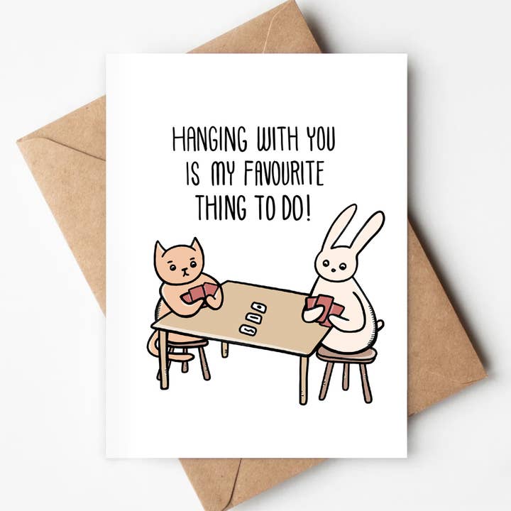 Carte écologique "Hanging with You" Amour Amis Anniversaire pour la vente par Jenna's Doodles