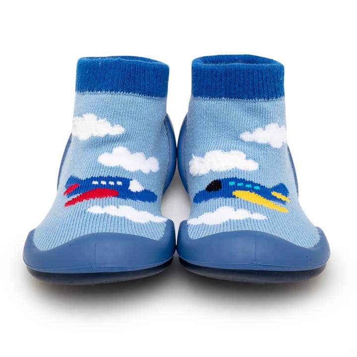 Komuello – Großhandel Krabbelschuhe – Baby – Komuello First Walker Babysocken Schuhe - Flugzeuge