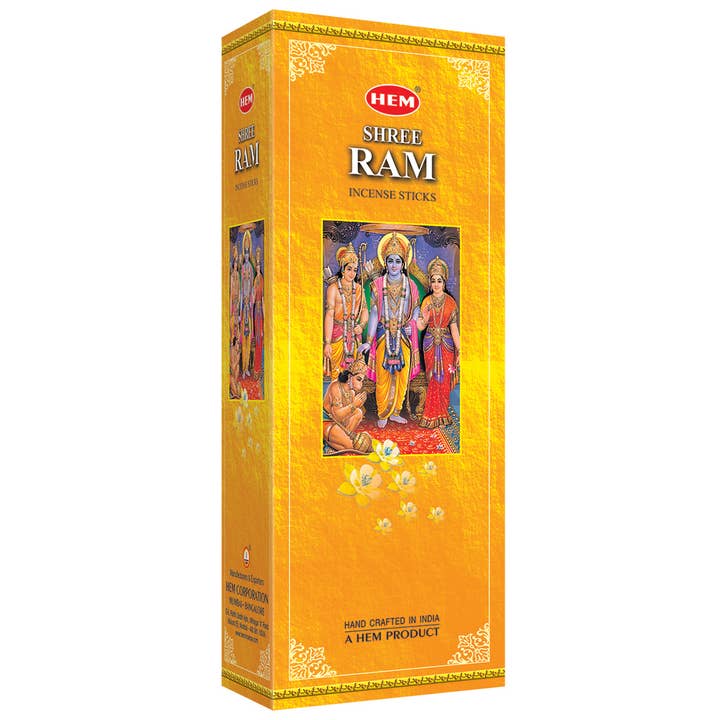 HEM ShreeRami Bâtons d'encens - Pack hexagonal (6 paquets × 20 bâtons) pour la vente par Garland of Letters Bookstore