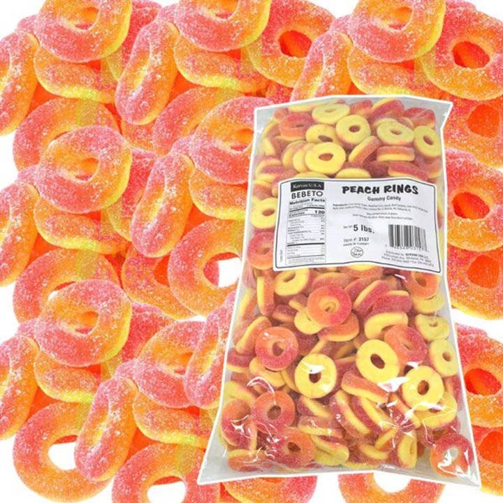 I Got Your Candy - Wholesale Gummy - Kervan Gummi Peach Rings Bulk 5lb - 1ct1