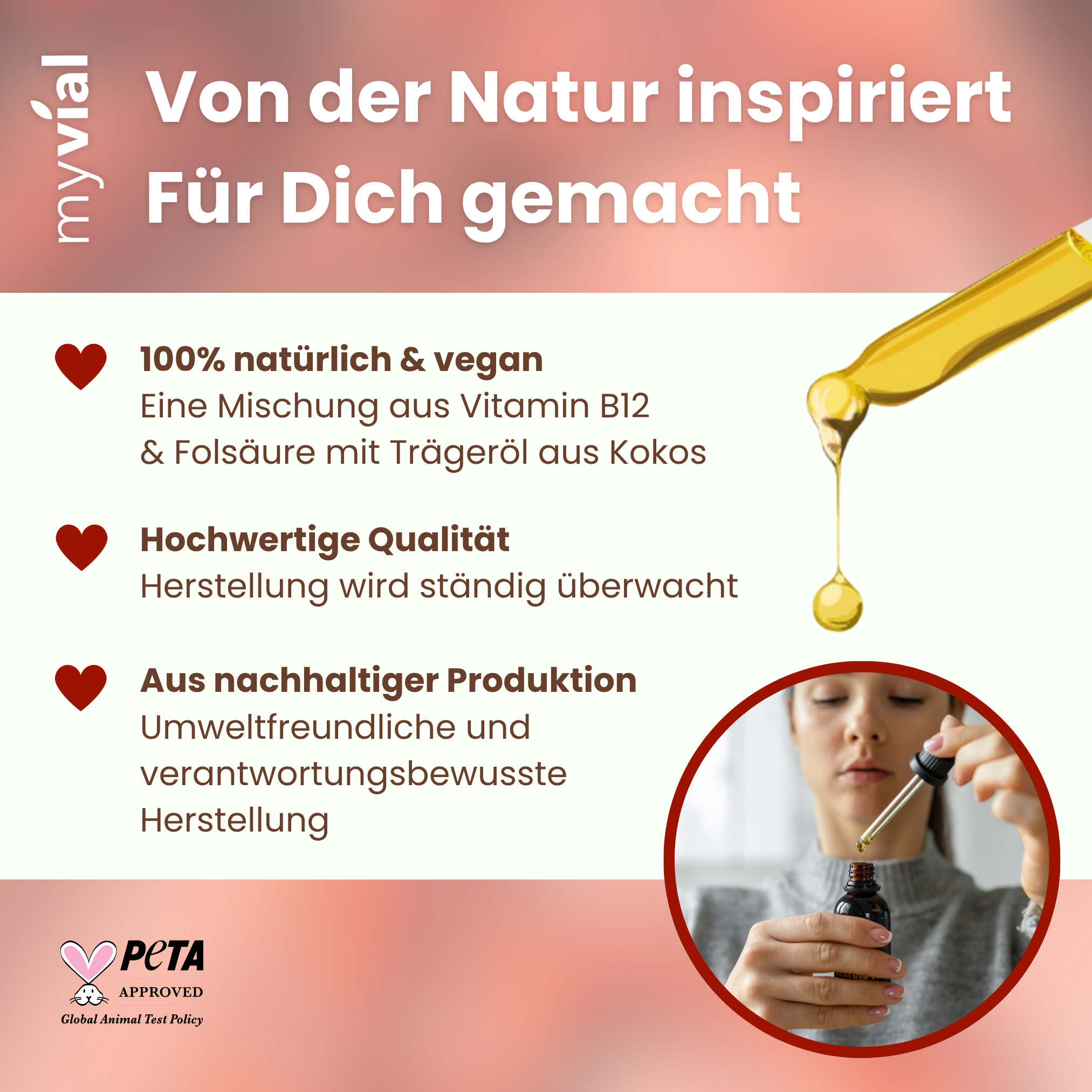 myvial – wholesale Oralt tillskott/Vitamin – Vitamin B12-droppar + folat3