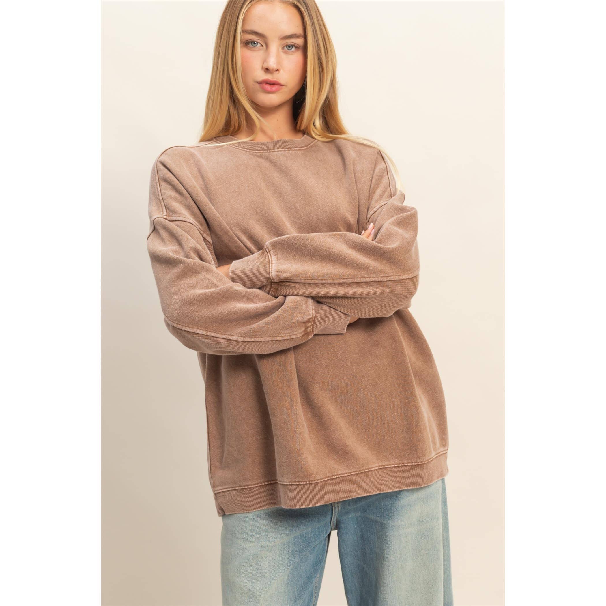 Double Zero - Wholesale Sweatshirt - Women's - Oversized Crew Neck Sweatshirt8