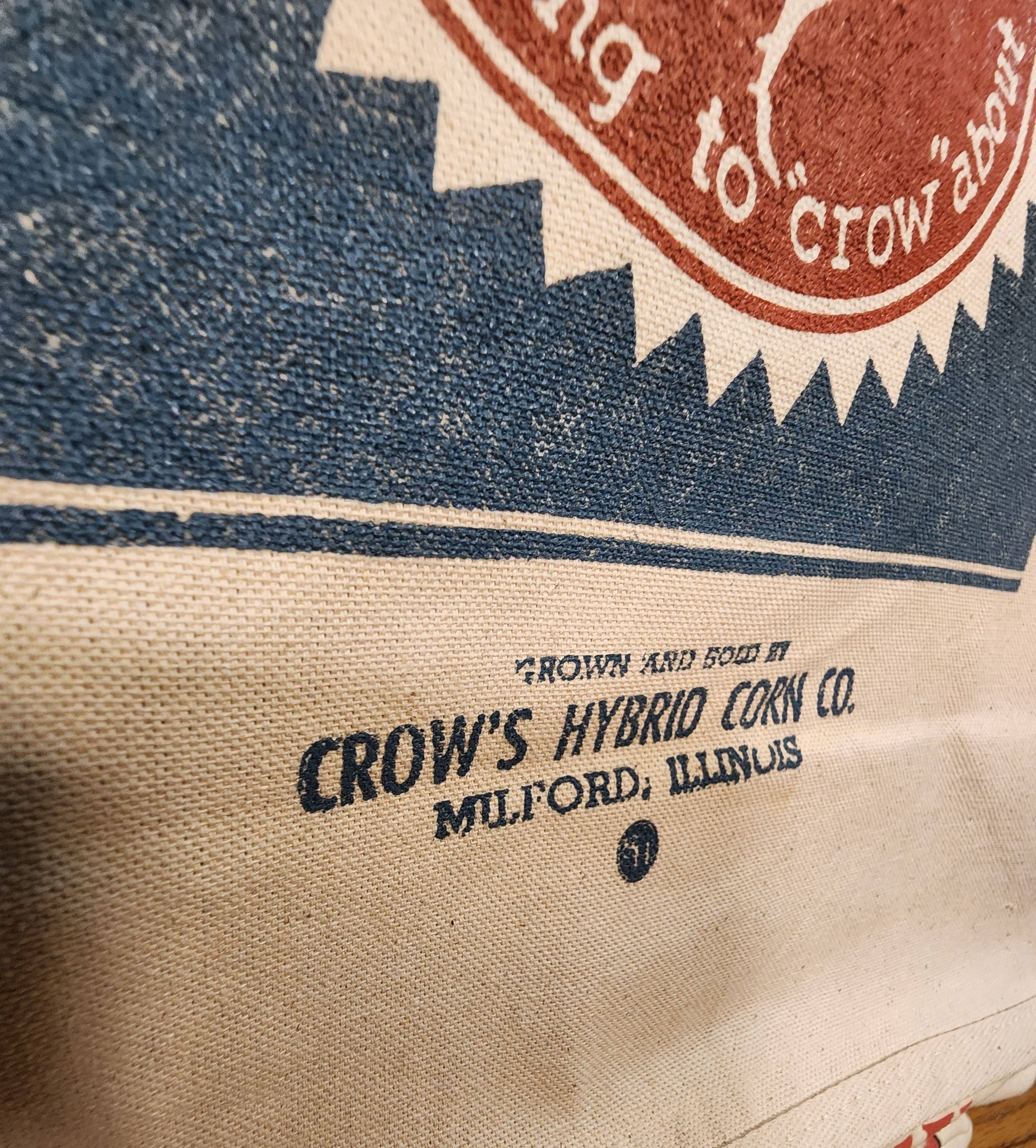 Seed House Prints - Wholesale Tote Bag - Unisex - Vintage Seed Bag Design; "Crow's Hybrid Corn Milford, Illinois" Farmer's Market Tote, Natural1