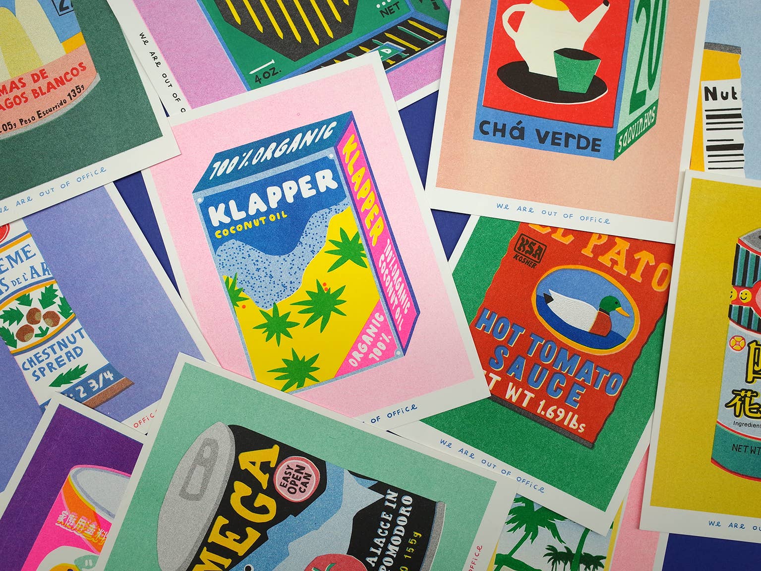 We are out of office - Wholesale Art Print - A selection of 40 different risograph packaging prints1