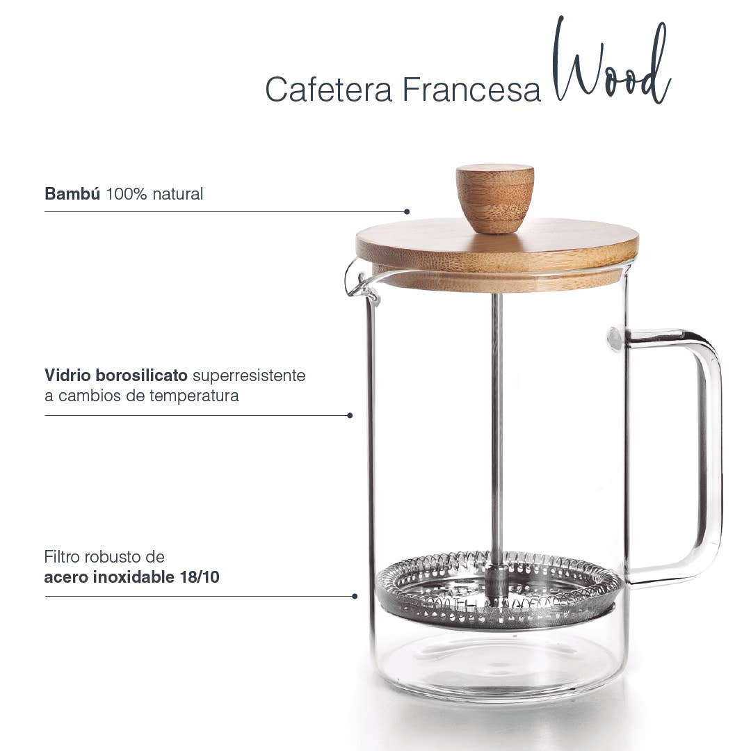 LACOR MENAJE PROFESIONAL S.L. - Vendita all'ingrosso Macchine per il caffè - Caffettiera a stantuffo in legno2