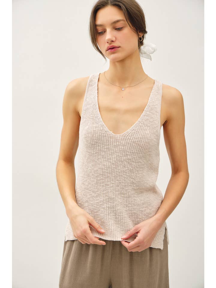 Be Cool - Wholesale Tank Top - Women's - LIGHTWEIGHT, KNIT RACERBACK V-NECK TANK