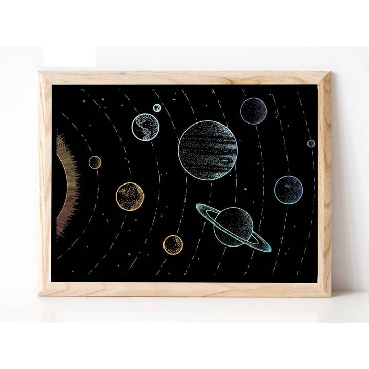 Lámina de impresión del sistema solar para venta al por mayor de Cooper Calligraphy Art