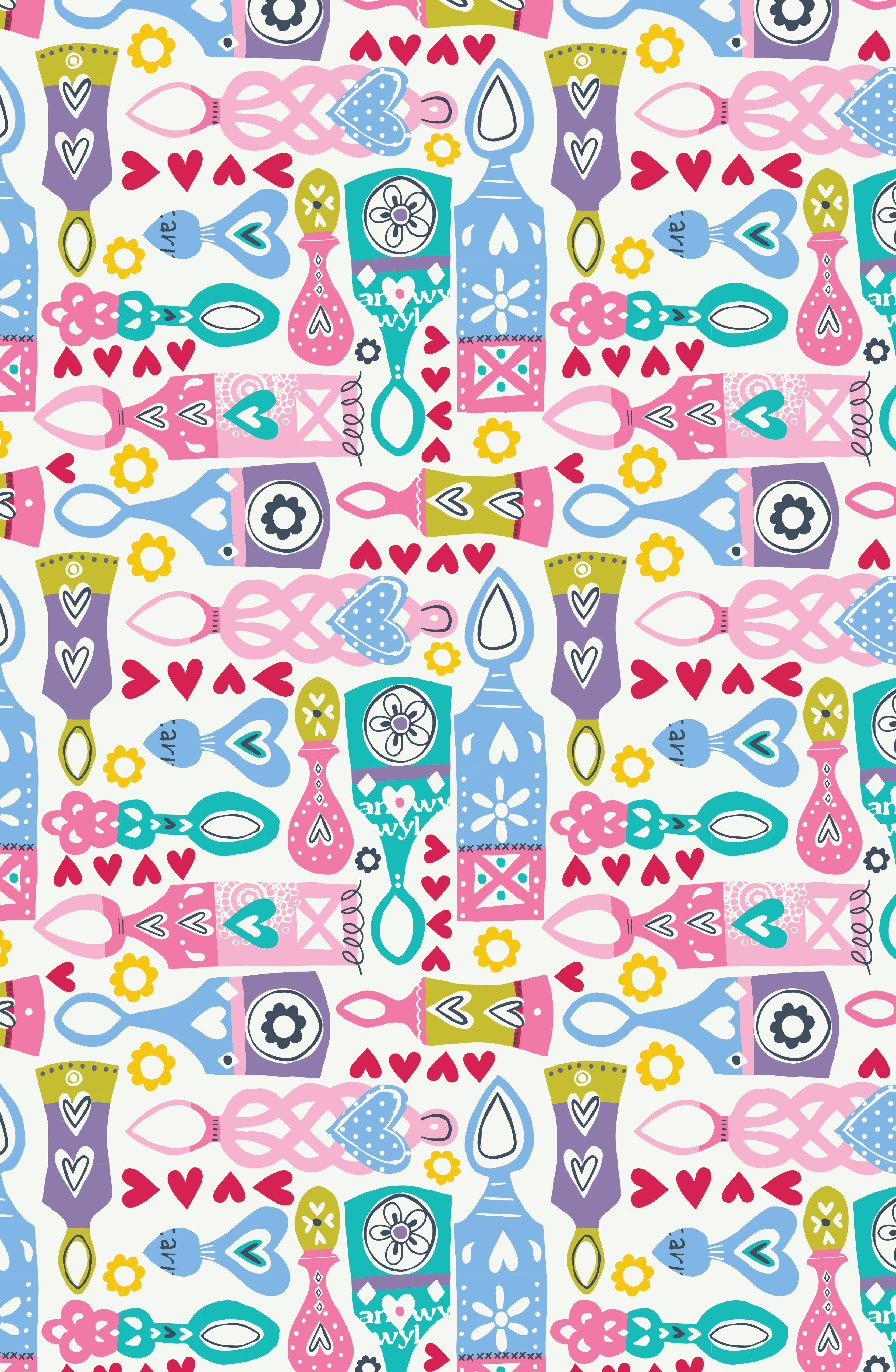 Designs by flo - Wholesale Flat Wrap - Lovespoon Giftwrap1