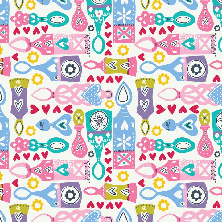 Designs by flo - Wholesale Flat Wrap - Lovespoon Giftwrap1