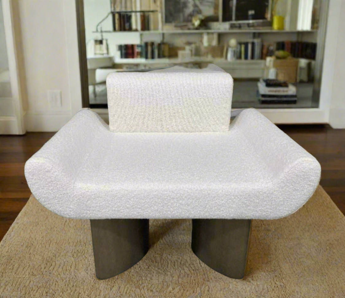 Statements by J - Wholesale Chair - Coco Modern Boucle White Accent Chair with Gold Base3