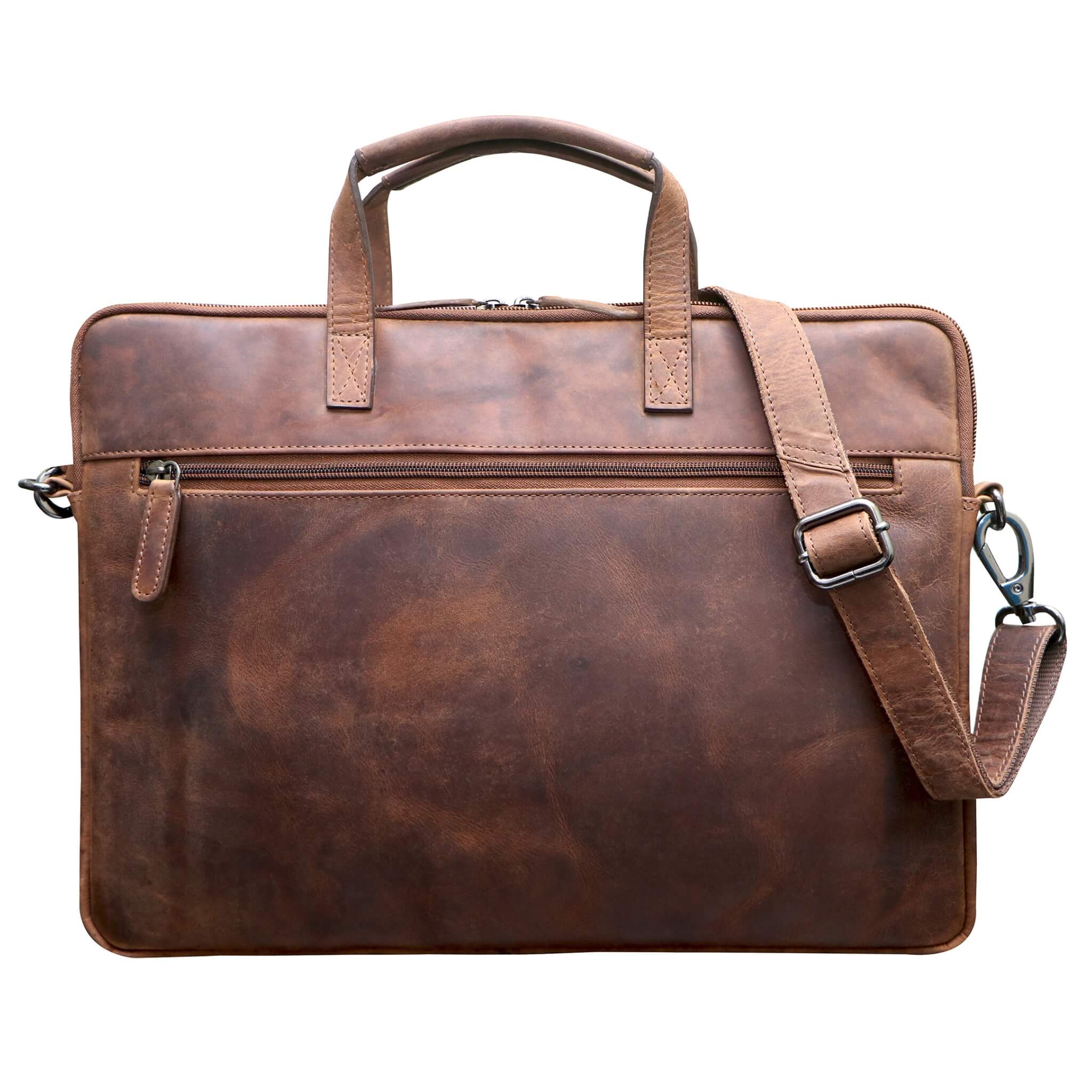 Greenwood - Vente Sac pour ordinateur portable – unisexe - Fred Sacoche pour ordinateur portable 17 pouces en cuir avec bandoulière amovible1