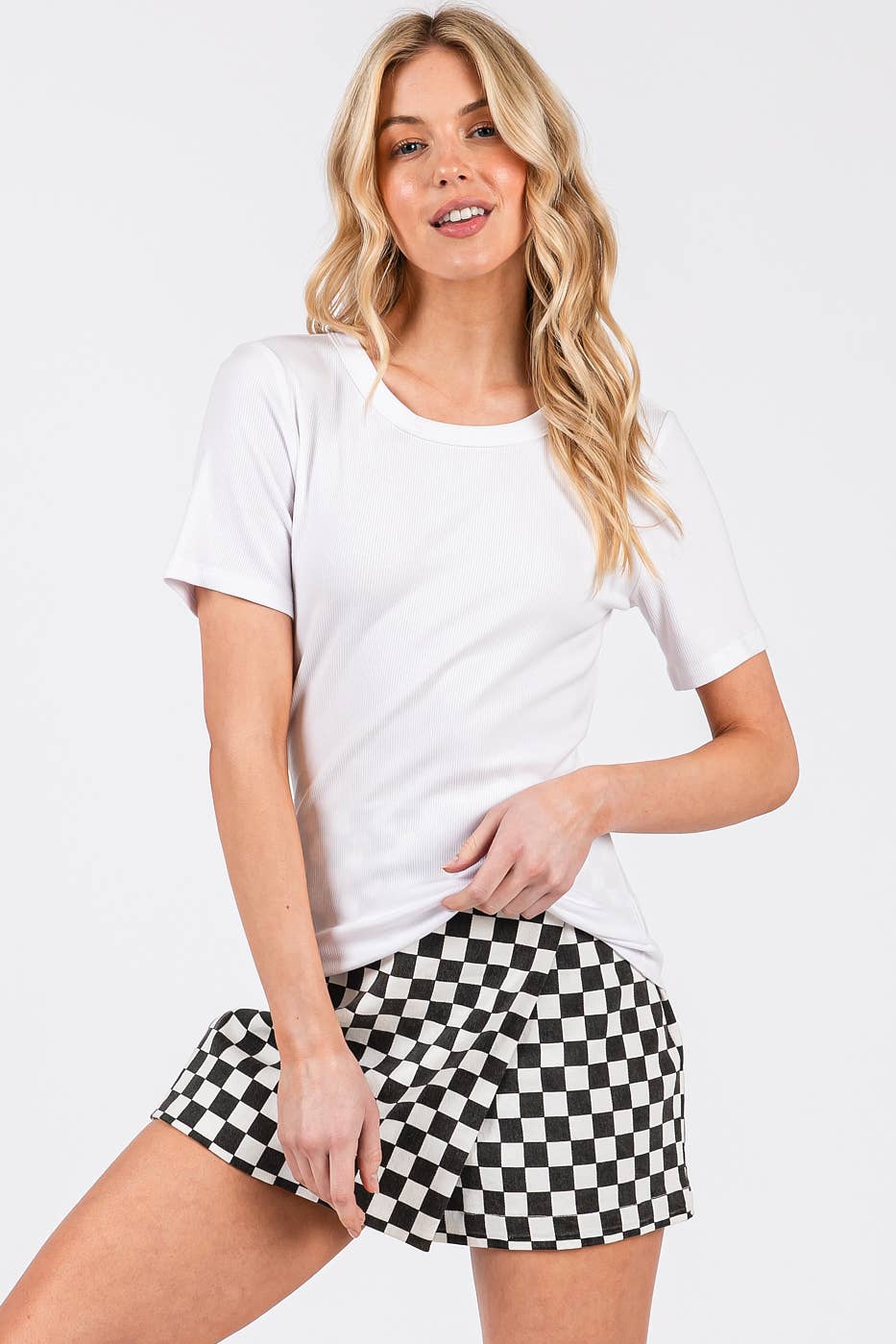 mittoshop – wholesale Knit top – Women's – RIBBED ROUND NECK SHORT SLEEVE BASIC CLASSIC TEE12