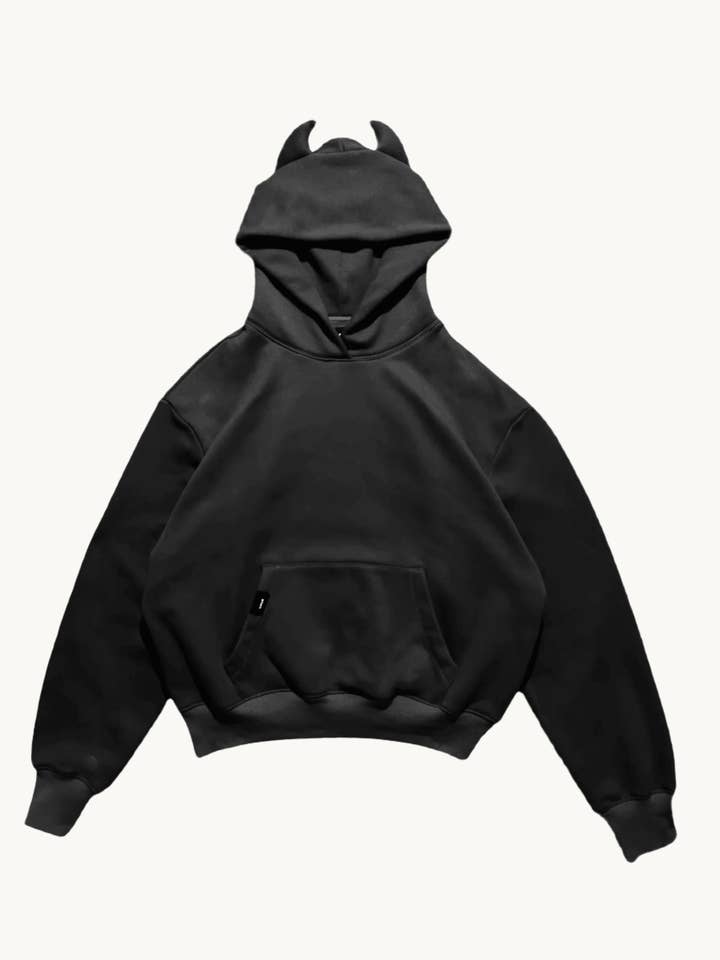 SWEAT À CAPUCHE DIABLE - NOIR pour la vente par THE WAVE UNIVERSE CLOTHING