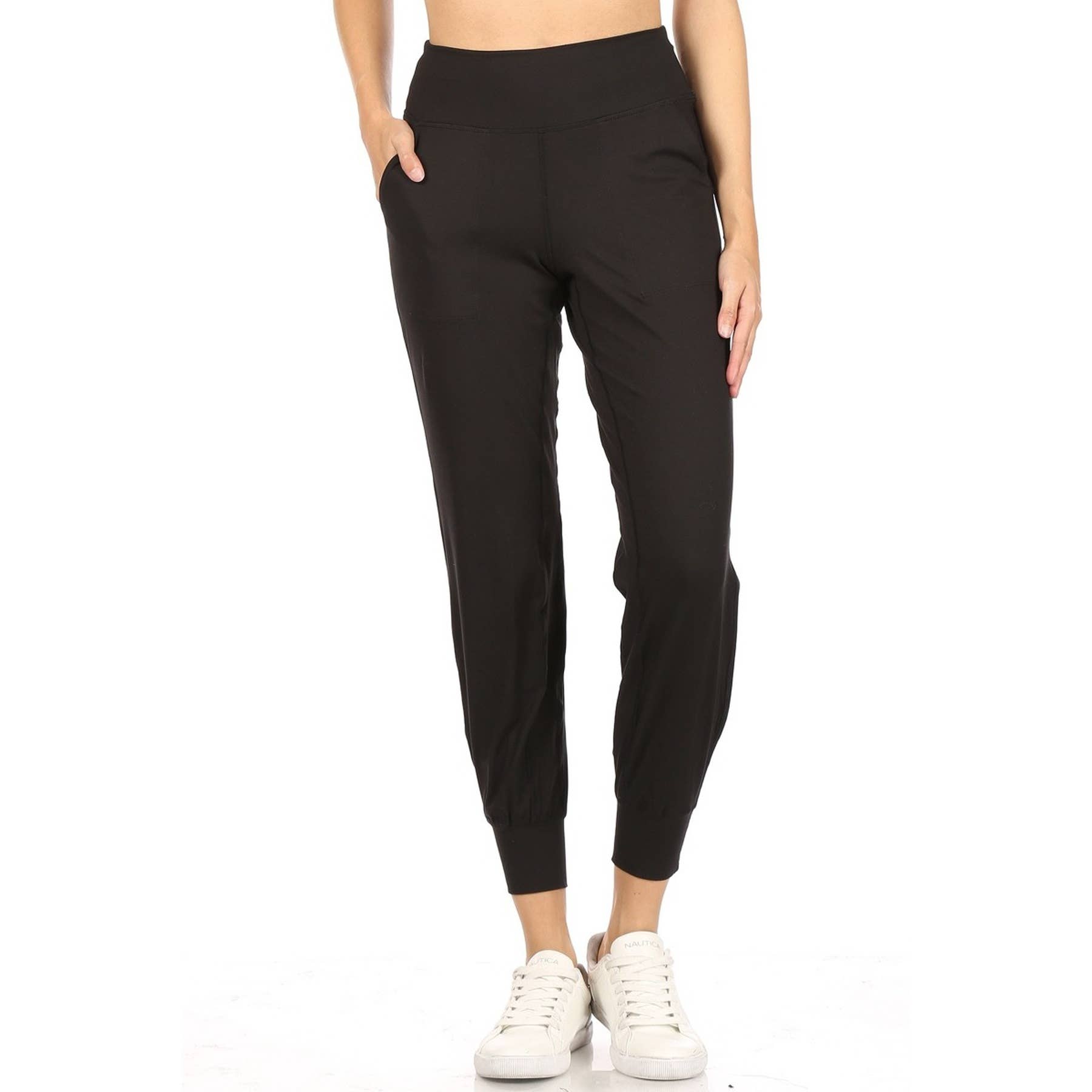 Leggings Depot - Vendita all'ingrosso Pantaloni sportivi/da jogging - Donna - Pantaloni da jogging slim fit con tasca posteriore nascosta1