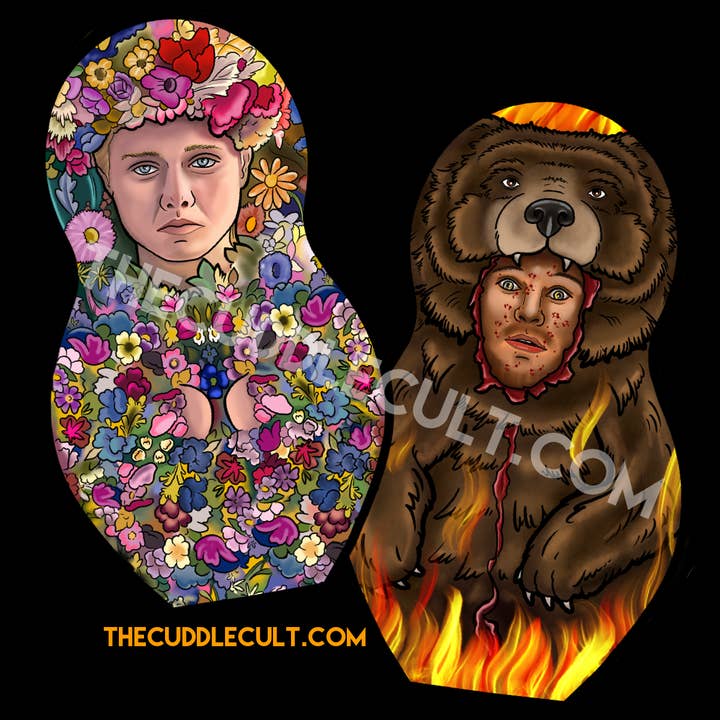 The Cuddle Cult - Vente Objets de décoration - Poupée ou ornement en peluche double face Midsommar Dani et Christian
