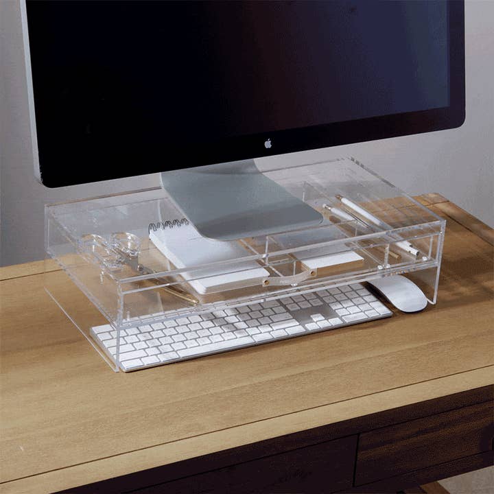 russell+hazel - Wholesale Desk Organizer - Acrylic Monitor Stand with Drawer2