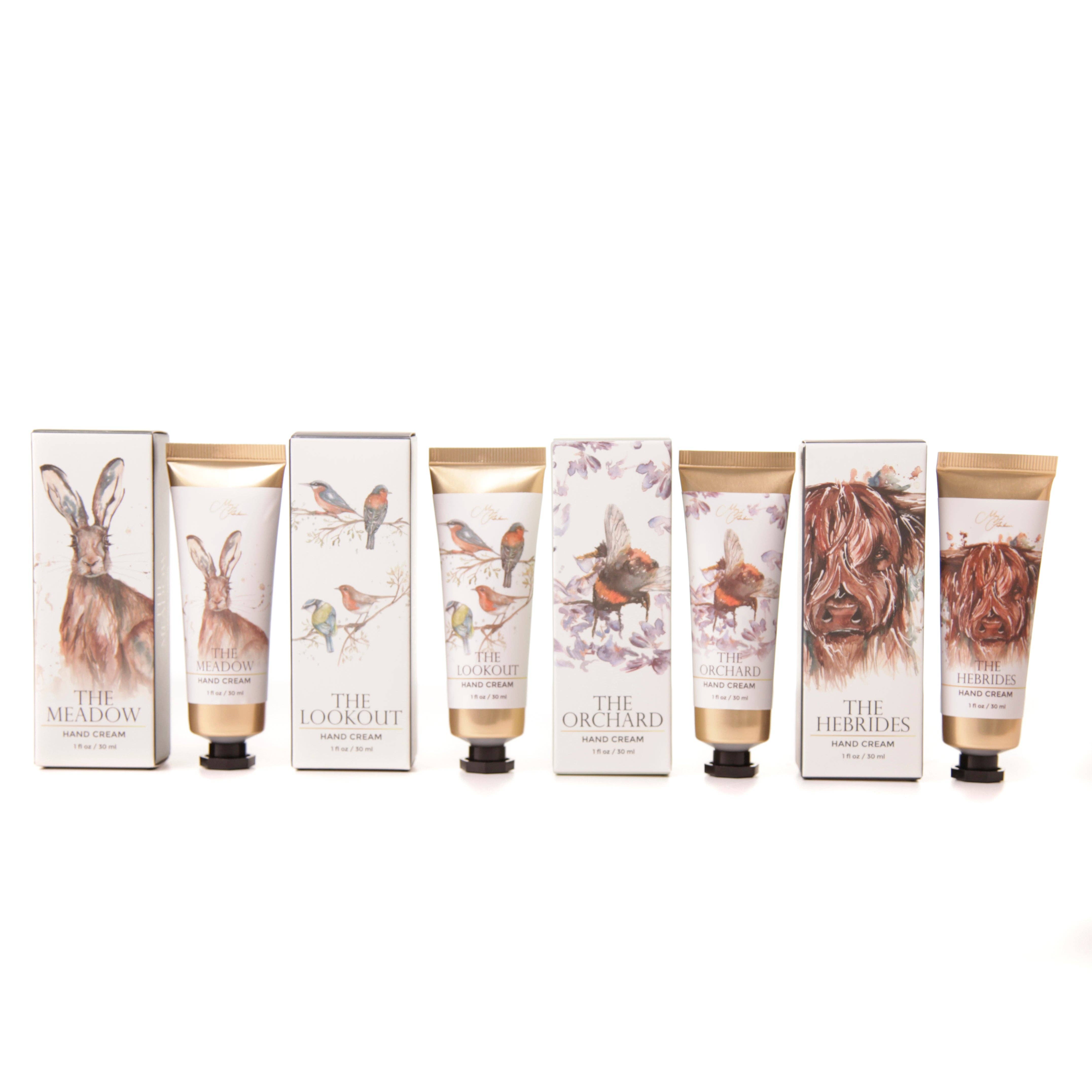 Meg Hawkins Art – wholesale Hand cream/lotion – 'The Lookout' British Birds Design Hand Cream1