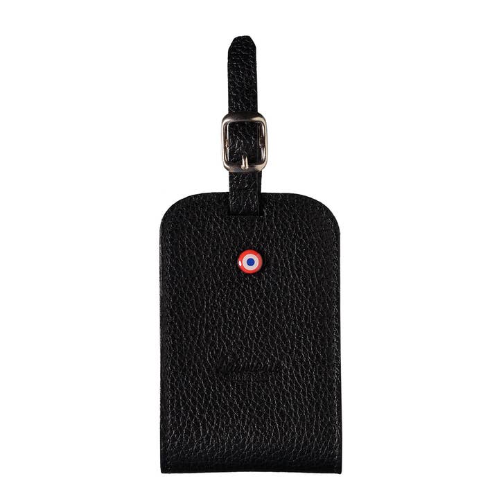 Portafoglio porta indirizzi in pelle martellata Jules nero è nero per la vendita all'ingrosso da parte di Larmorie Officiel