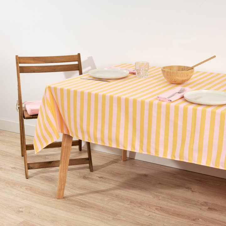 SG HOGAR - Wholesale Tablecloth - Maglia Raya Rosa and Yema jacquard tablecloth