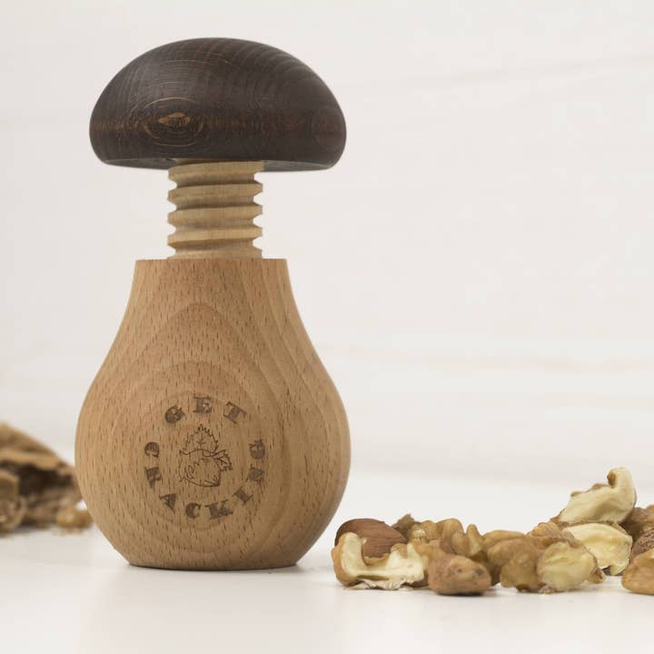 Wooden Nut Cracker Tool - Engraved 'GET CRACKING' for wholesale by PromiDesign