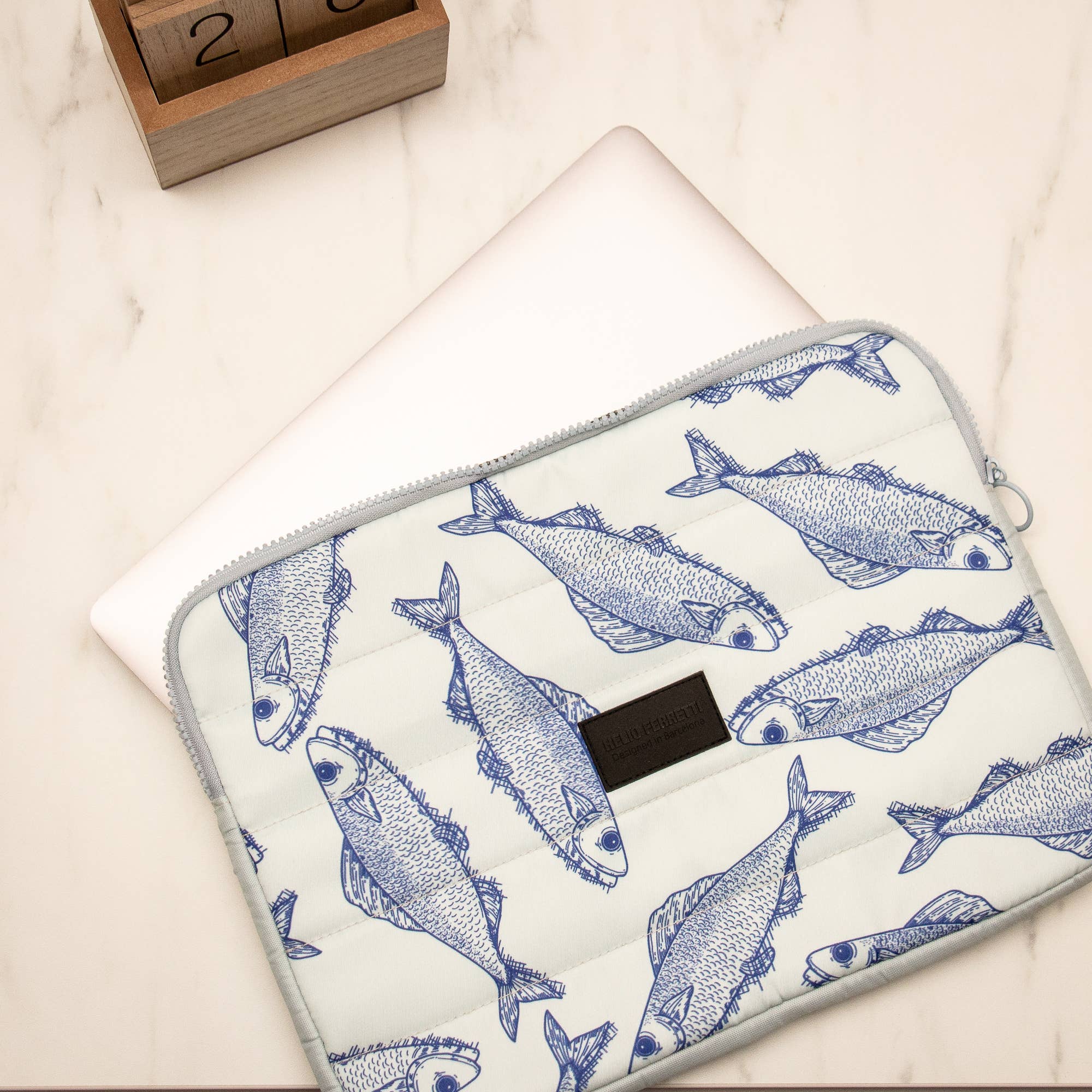 Helio Ferretti - Wholesale Laptop/Tablet Case - Women's - LIGHT BLUE PISCES LAPTOP SLEEVE 15" HF0