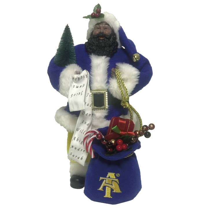 12" North Carolina A&T Black College Santa for wholesale by Santa’s Workshop Inc.