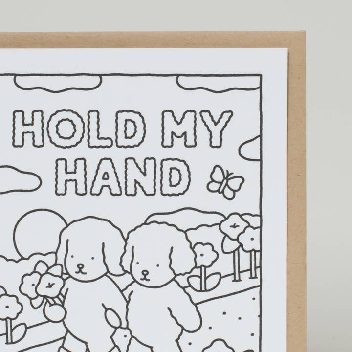 Egg Press Manufacturing - Wholesale Love Card - Holding Hands Coloring Greeting Card by Bobbie Goods