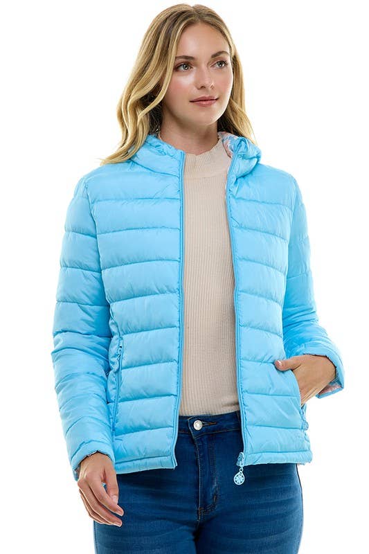BLUE AGE – Großhandel Pufferjacke – Damen – Wende-Damen-Steppjacke mit Kapuze17