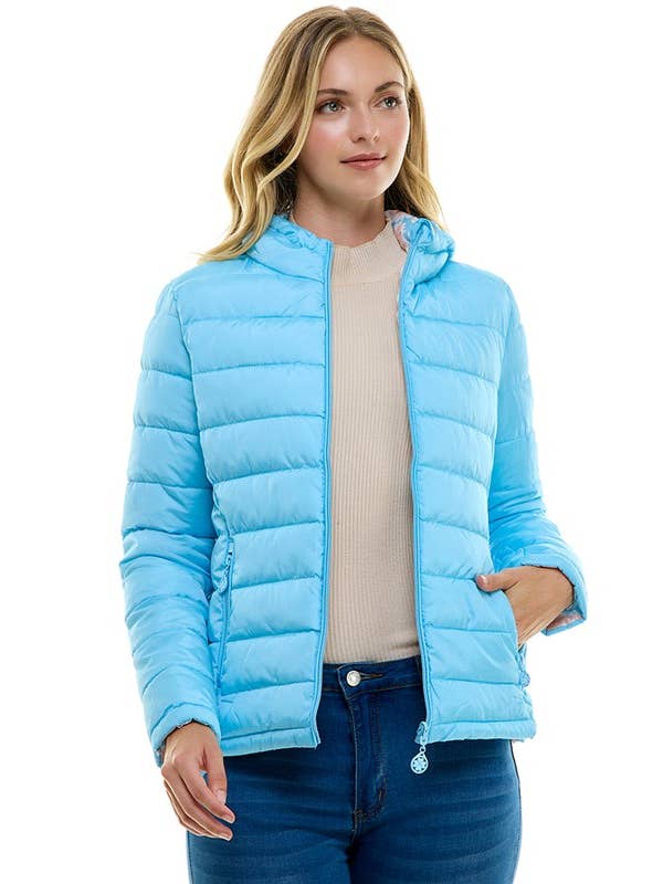 BLUE AGE - Wholesale Puffer Jacket - Women's - Reversible Ladies' Puffer Jacket with Hoodies17