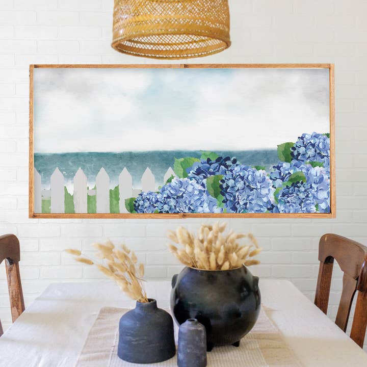 Décoration murale Hydrangea Dreams 24 po x 48 po pour la vente par Rustic Marlin
