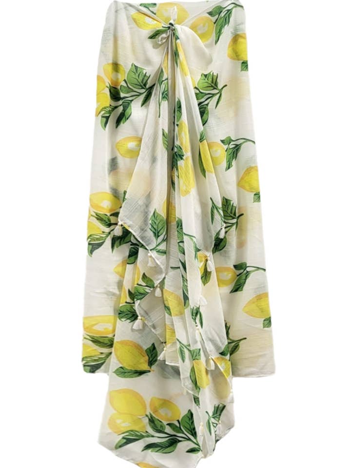 Lemon Balm Print Scarf Wrap Sarong for wholesale by Subtle Luxury