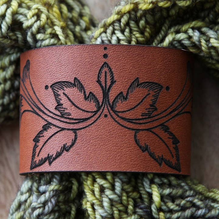 Leather Shawl Cuff with Bronze Stud for Scarves & Shawls) for wholesale by Sunrise Grove