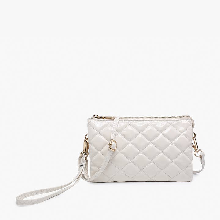 Jen & Co. - Wholesale Crossbody Bag - Women's - M013HG.QLT Riley High Gloss Quilted 3 Compartment Crossbody5