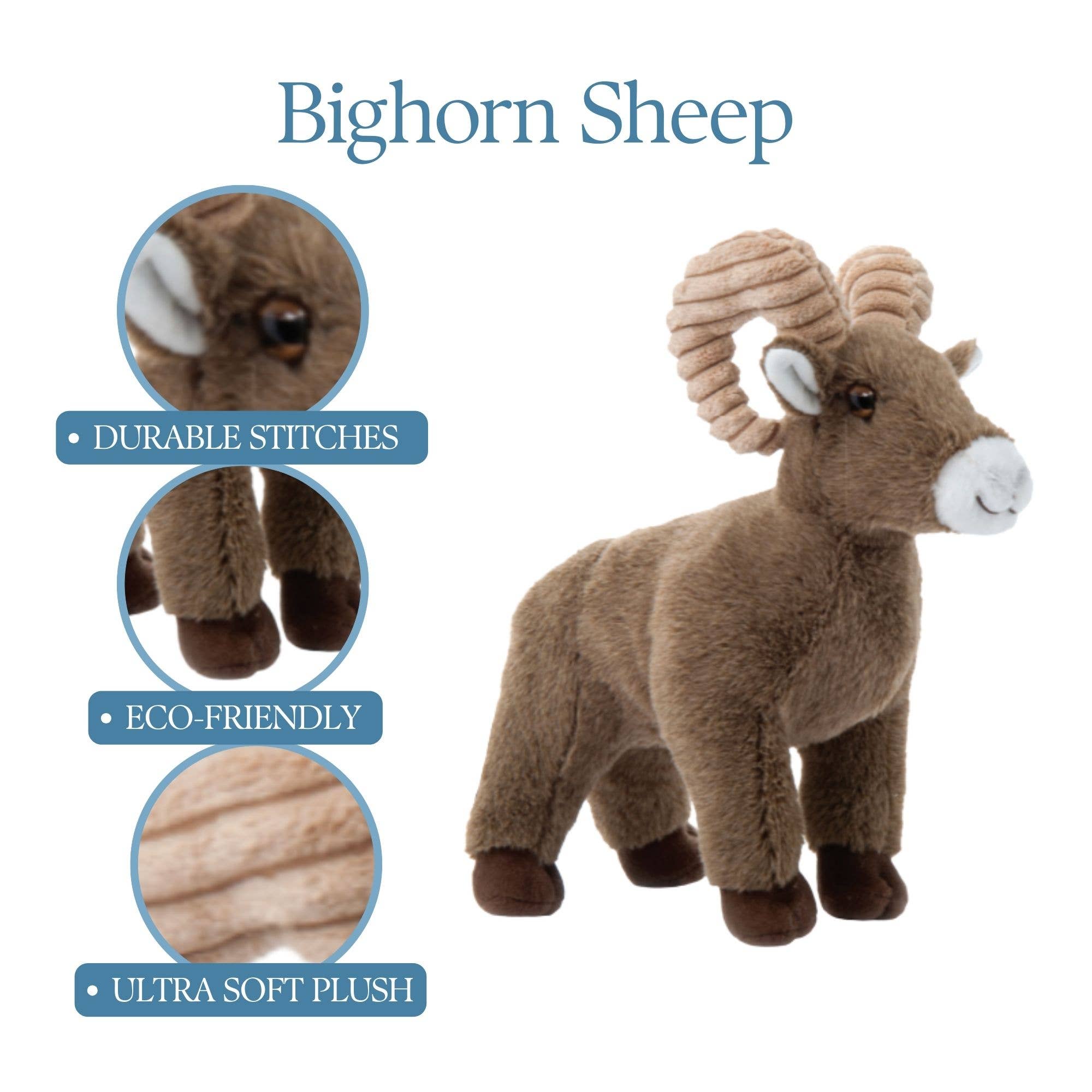 The Petting Zoo - Vendita all'ingrosso Peluche - Bambini e neonati - Peluche Pecora Bighorn Wild Onez da 12" (29 cm)1