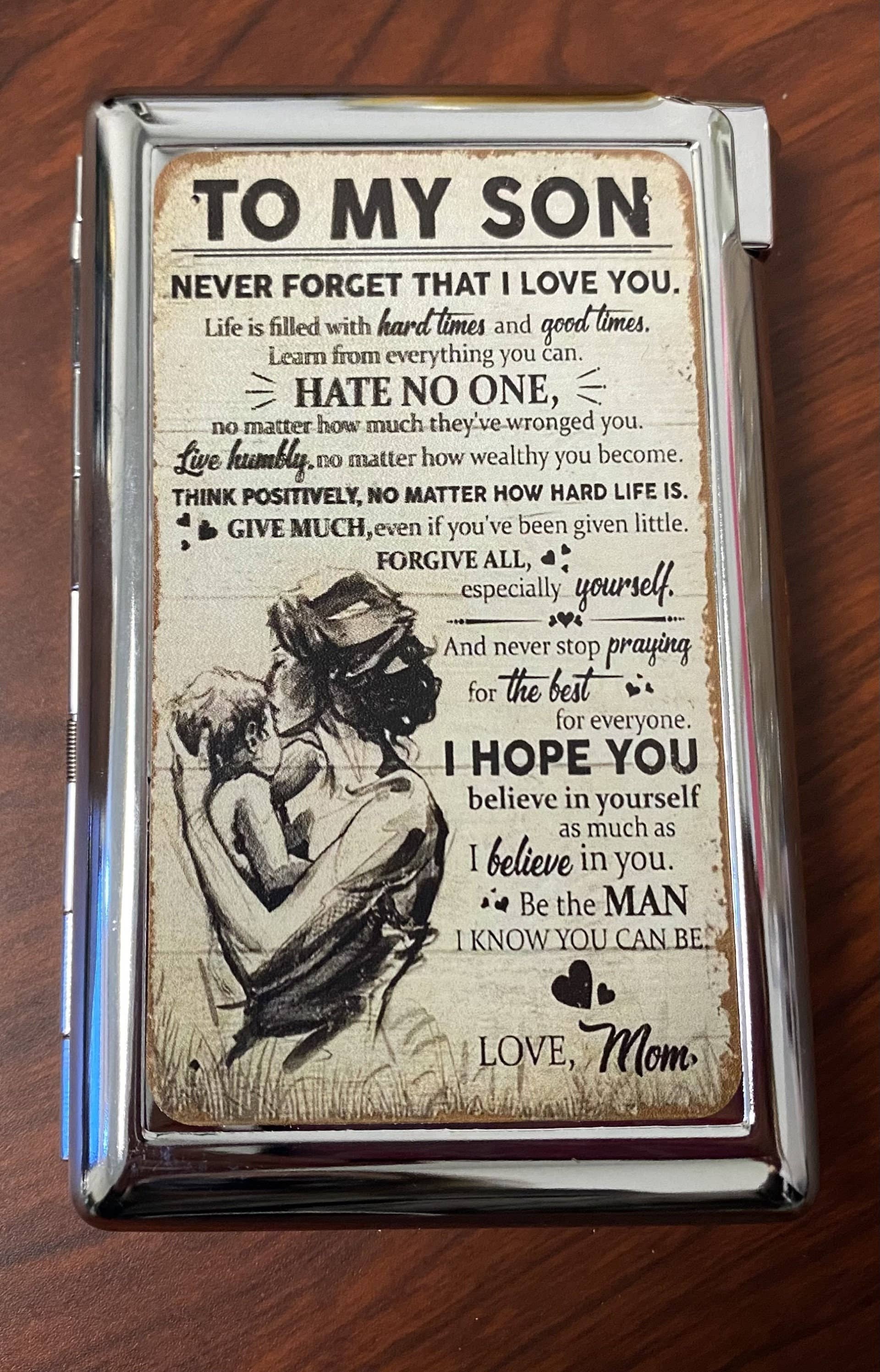 Lighter King - Vendita all'ingrosso Portasigarette - Per il Figlio Amato dalla Madre Custodia per Sigarette con Accendino Integrato0