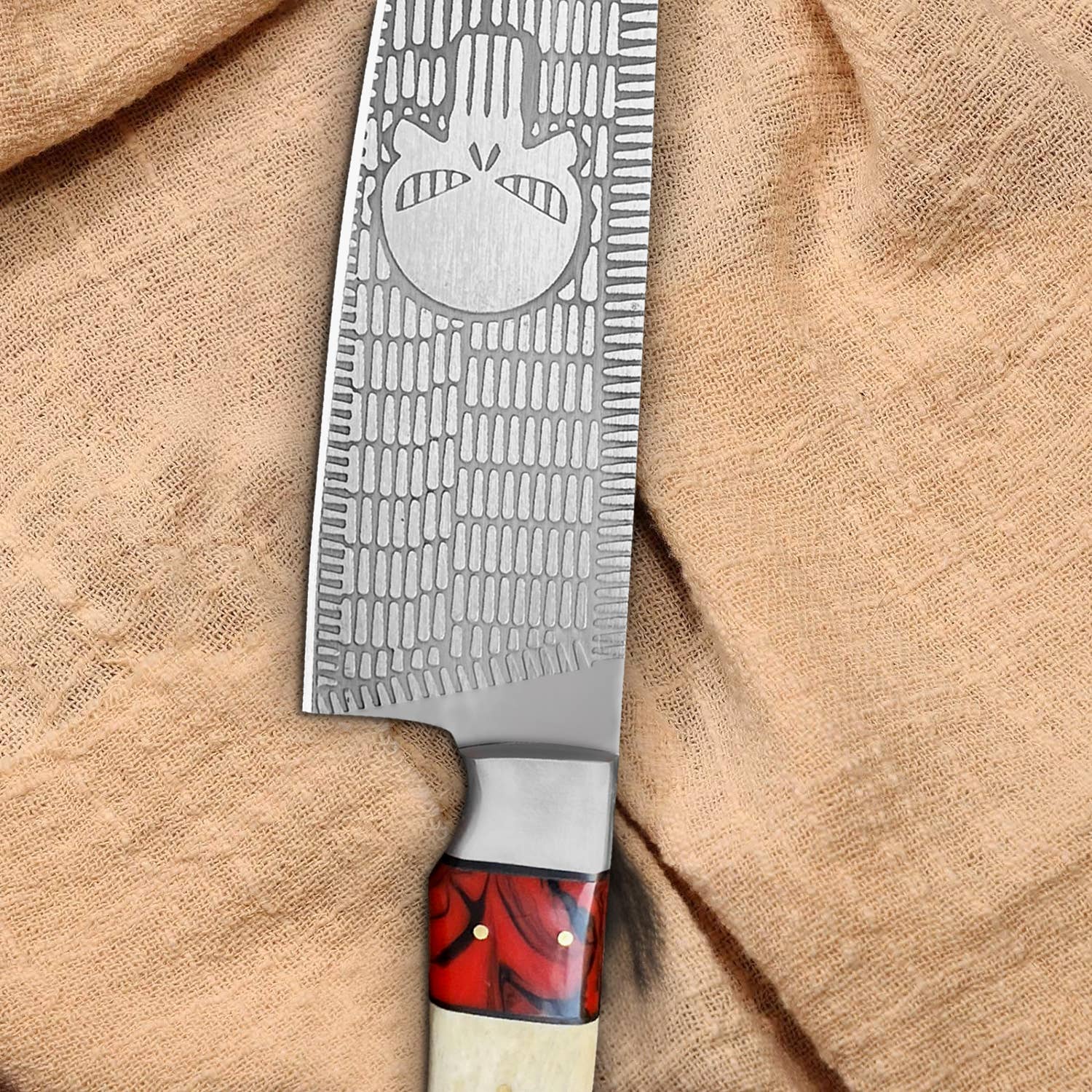 FH KNIVES - Vente Couteau de cuisine/multi-usage - Couteau de chef en acier inoxydable et étui en cuir, couteau de cuisine6