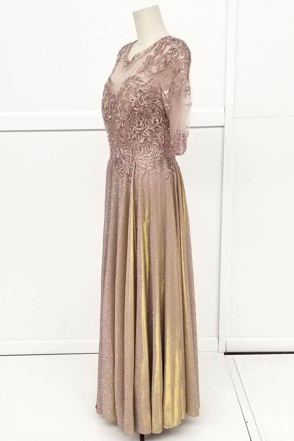 Chicas - Vendita all'ingrosso Vestito - Donna - Abito lungo Missy con maniche 3/4 e tasche J006-S-4XL21