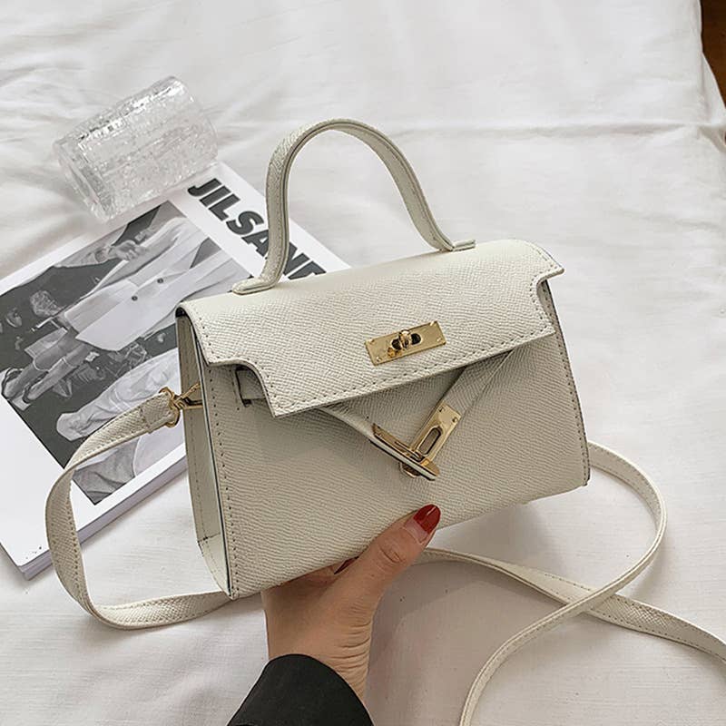 wandf – Engroshandel Crossbodytaske - Dame – PU Vertikal Firkantet Crossbody Taske med Låselukning Pendling0