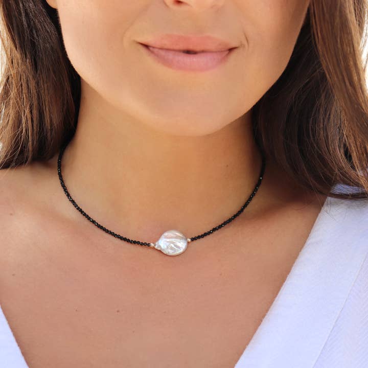 Kaylie Dawn Jewelry - Wholesale Beaded/Pearl Necklace - Mystic Coin Pearl Gemstone Beaded Necklace Handmade in USA5