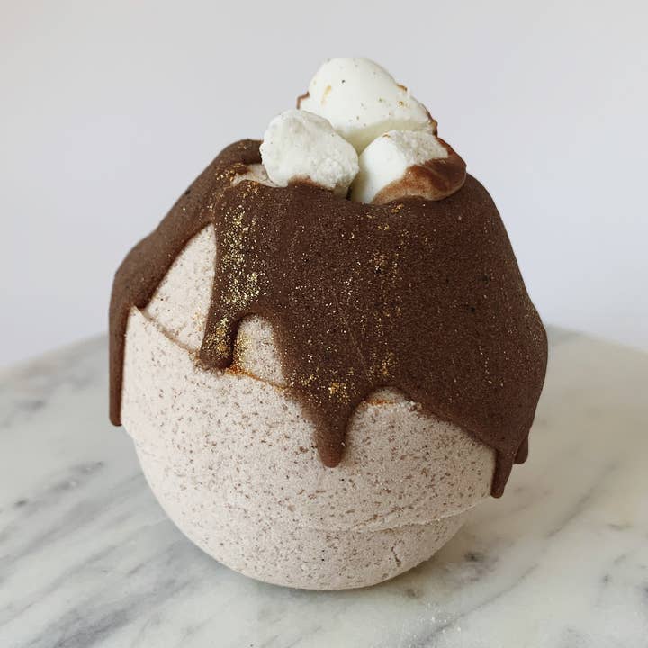 White Hot Chocolate Bath Bomb for wholesale by Whipped Up Wonderful