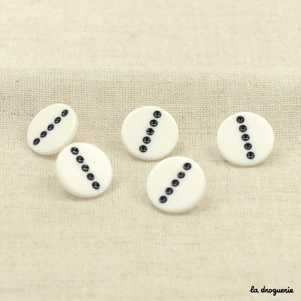 LA DROGUERIE - Wholesale Sewing Button/Snap - "Domino dot style button" 23 mm0